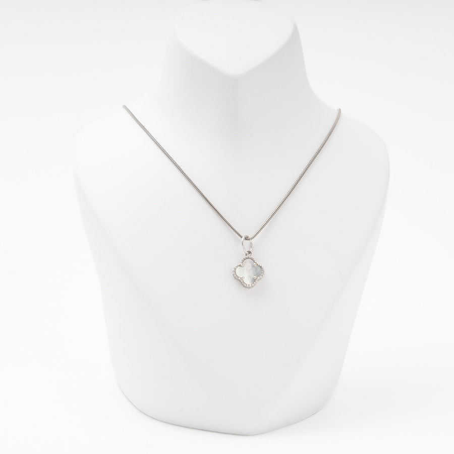 Silver 925 Clover Pendant with Mother-of-Pearl | Ukrainian Jewelry