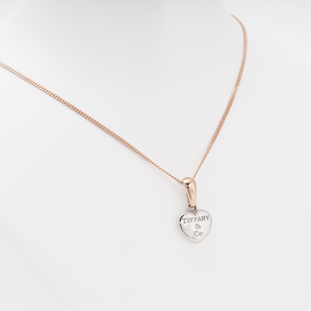 Gold 585 Two-Tone Heart Pendant, Rose and White Gold | Ukrainian Jewelry