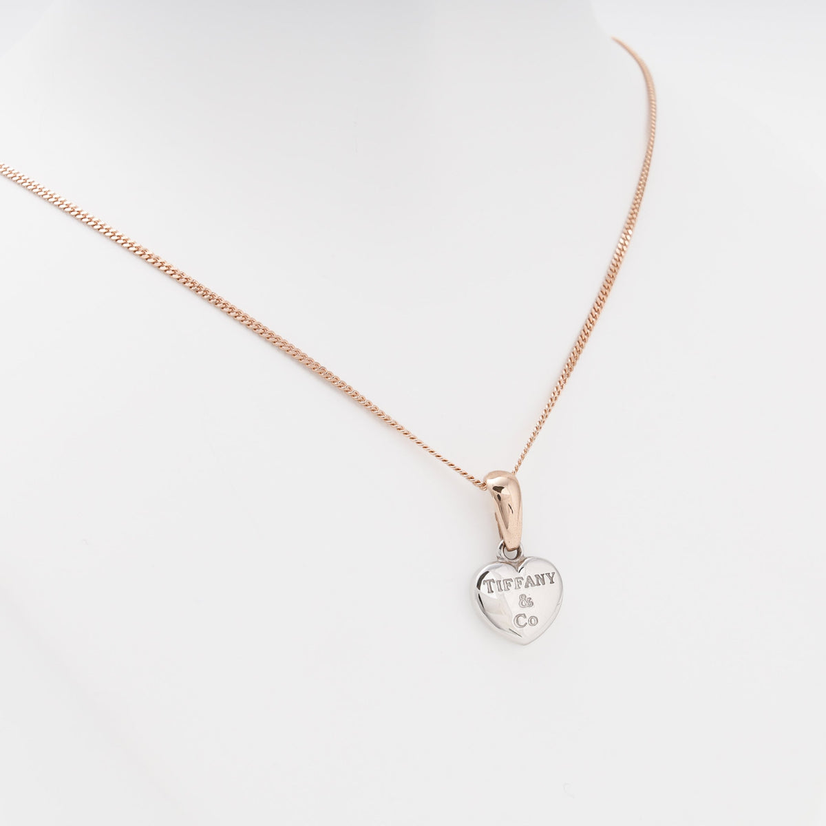 Gold 585 Two-Tone Heart Pendant, Rose and White Gold | Ukrainian Jewelry