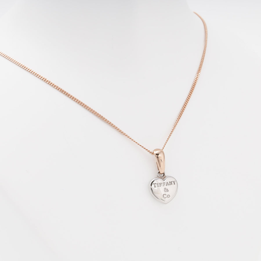 Gold 585 Two-Tone Heart Pendant, Rose and White Gold | Ukrainian Jewelry