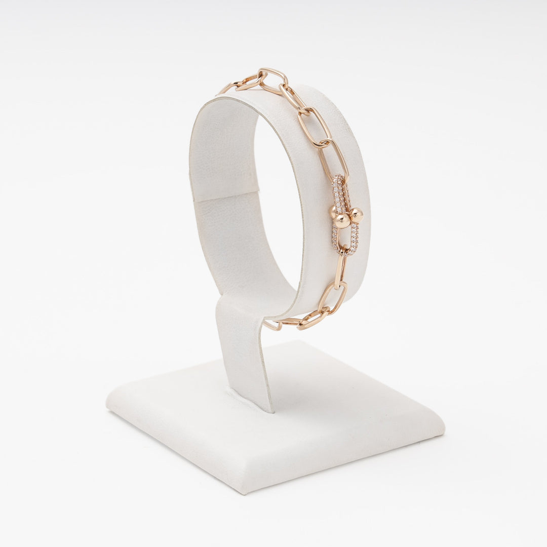 Gold 585 Bracelet with CZ and Gold Beads Accents | Ukrainian Jewelry