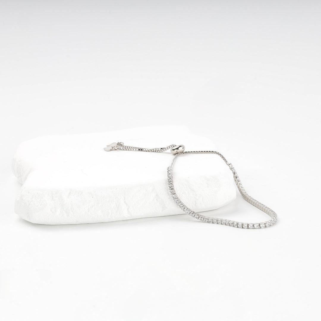 Silver 925 Adjustable Tennis Bracelet with Cubic Zirconia | Ukrainian Jewelry