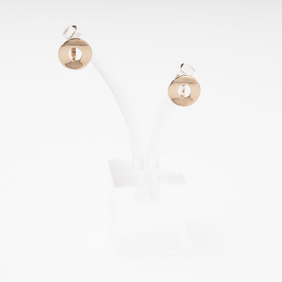 Gold 585 Minimalist Round Earrings | Ukrainian Jewelry