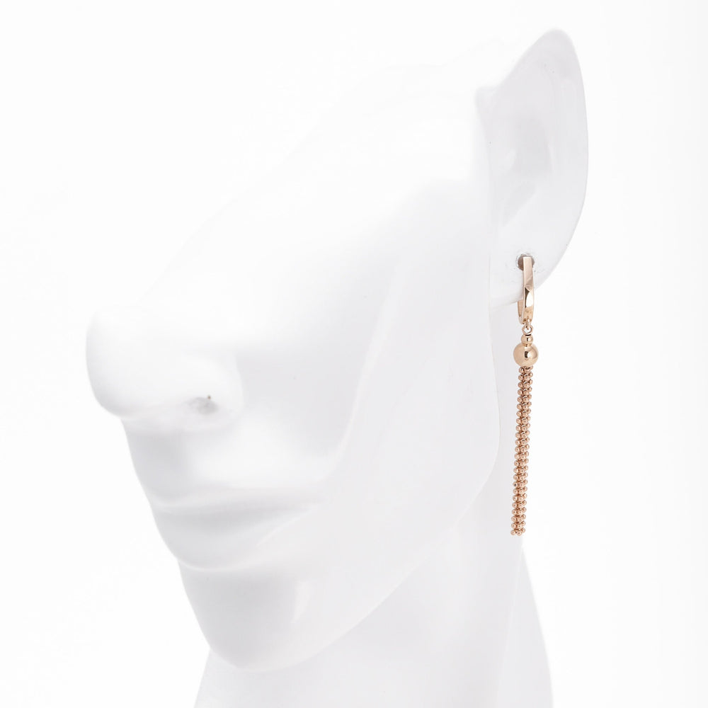 Rose gold 585 Tassel Drop Earrings with Ball Chain | Ukrainian Jewelry