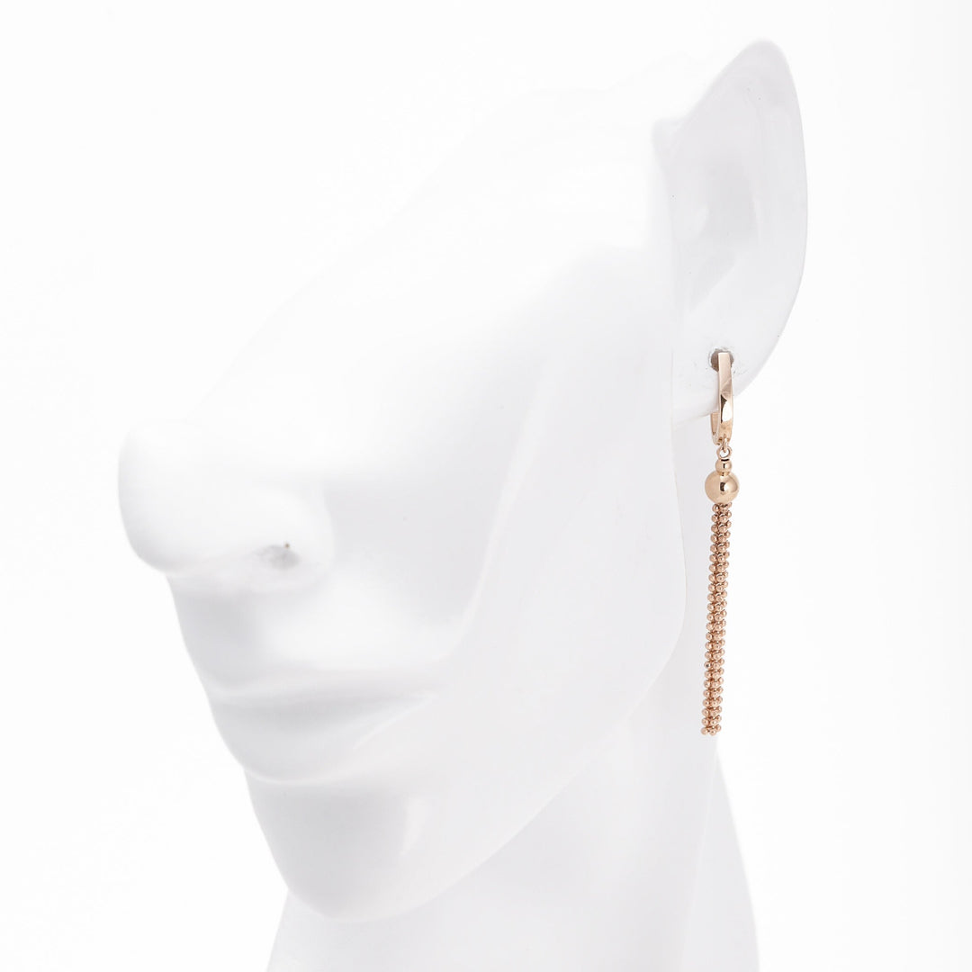 Rose gold 585 Tassel Drop Earrings with Ball Chain | Ukrainian Jewelry