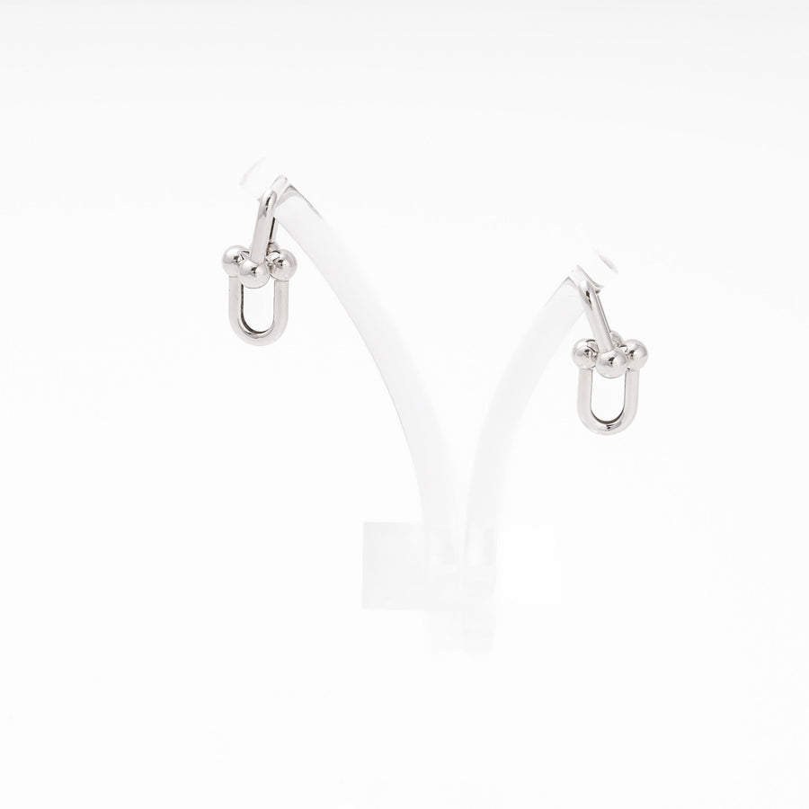 Gold 585 Open Drop Earrings with Ball Ends | Ukrainian Jewelry