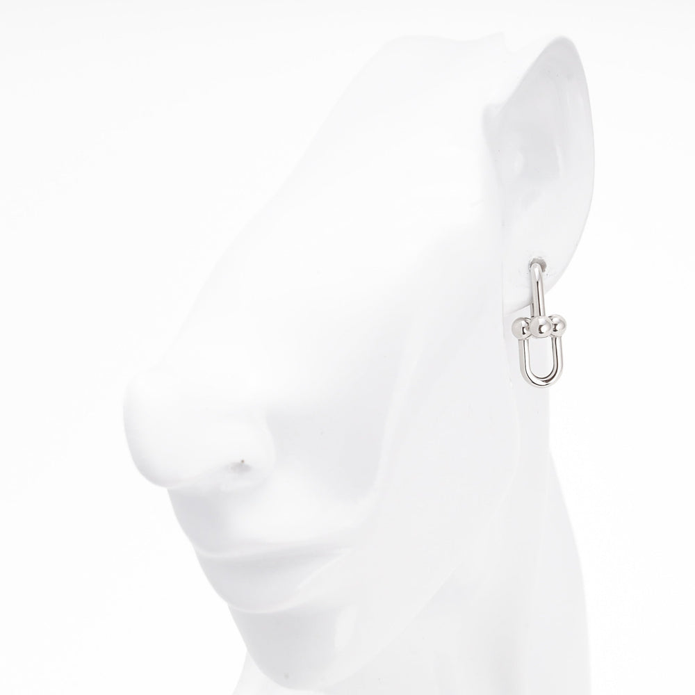 Gold 585 Open Drop Earrings with Ball Ends | Ukrainian Jewelry