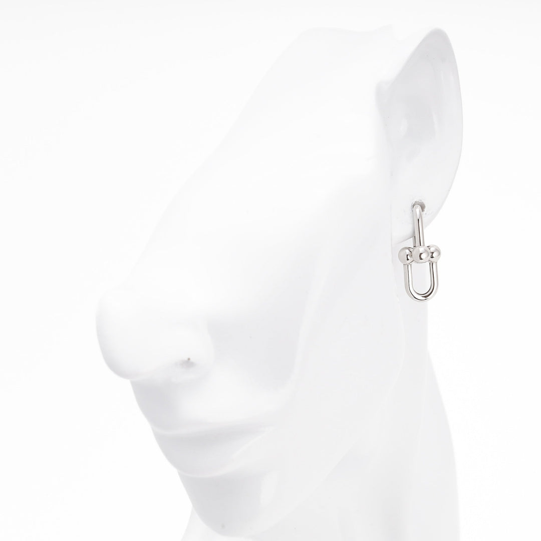 Gold 585 Open Drop Earrings with Ball Ends | Ukrainian Jewelry