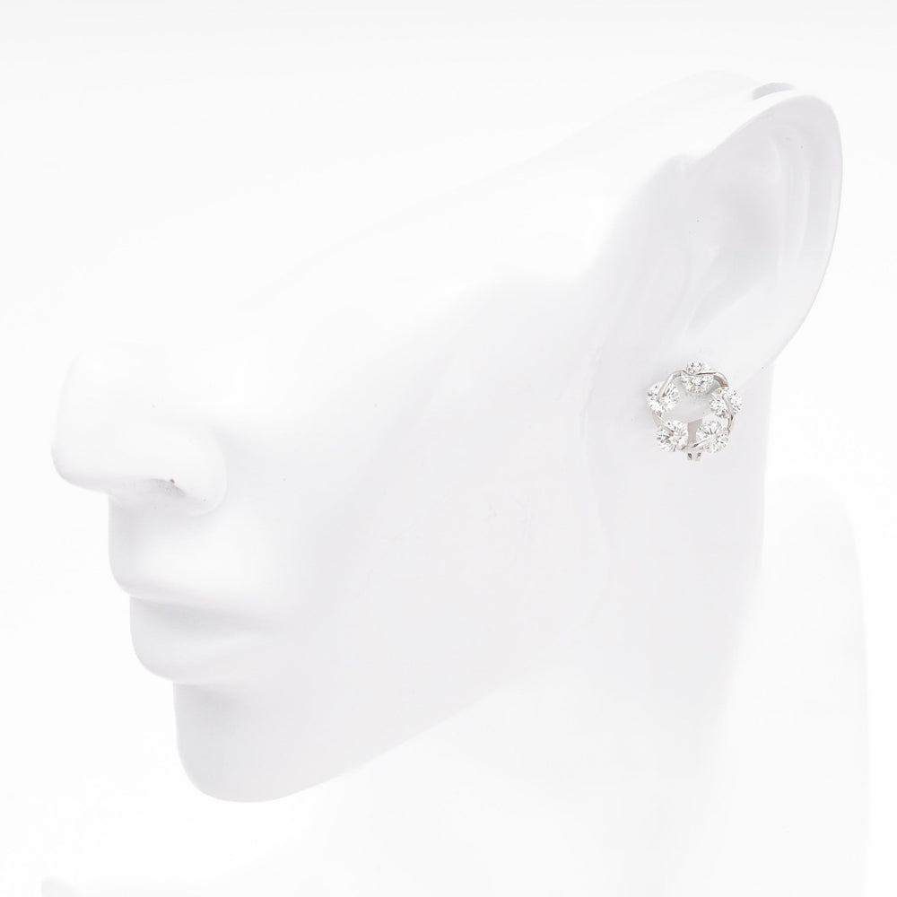 Silver 925 CZ Circle Cluster Earrings | Ukrainian Jewelry