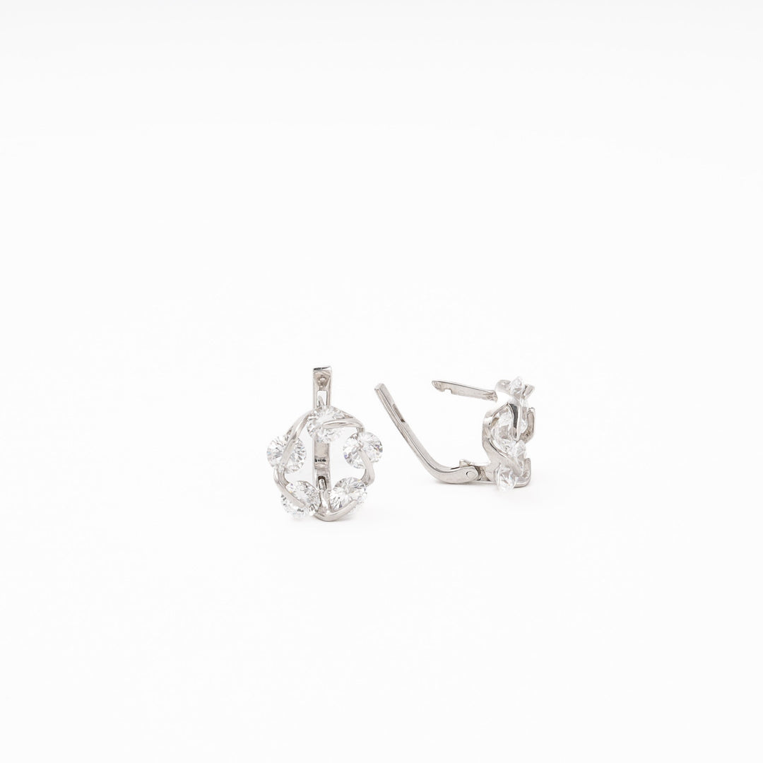 Silver 925 CZ Circle Cluster Earrings | Ukrainian Jewelry