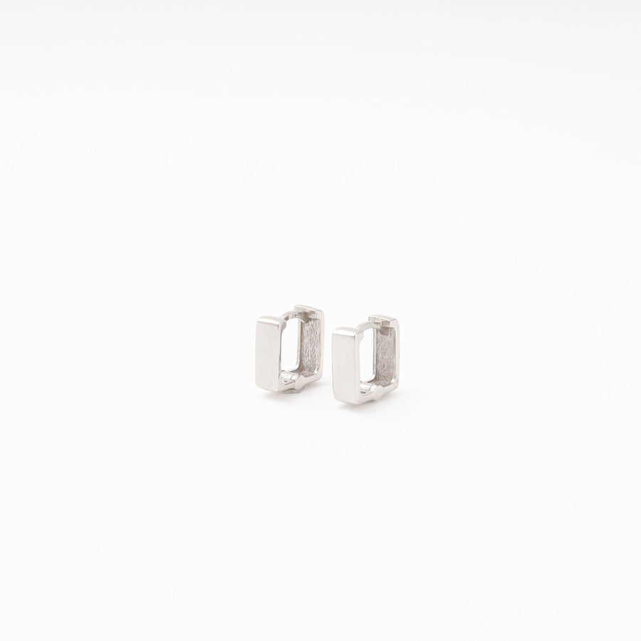 Silver 925 Square Huggie Earrings | Ukrainian Jewelry