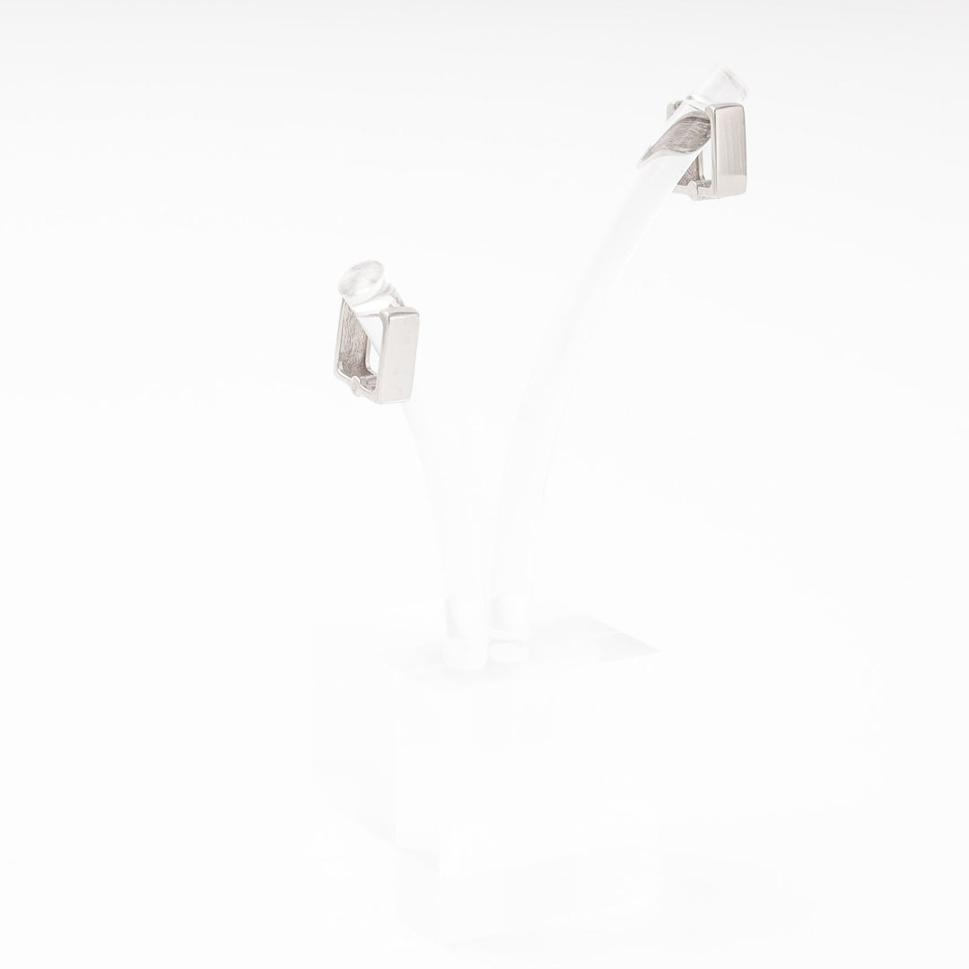 Silver 925 Square Huggie Earrings | Ukrainian Jewelry