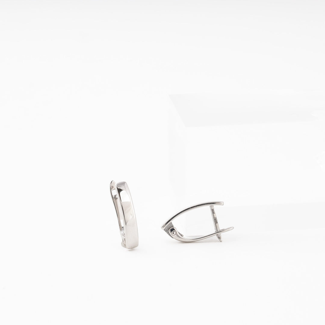 Silver 925 Polished Oval Earrings | Ukrainian Jewelry