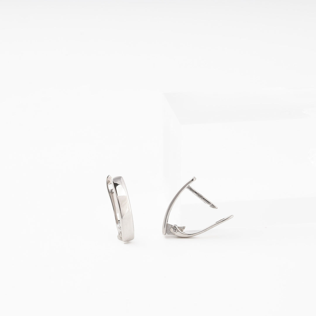 Silver 925 Polished Oval Earrings | Ukrainian Jewelry