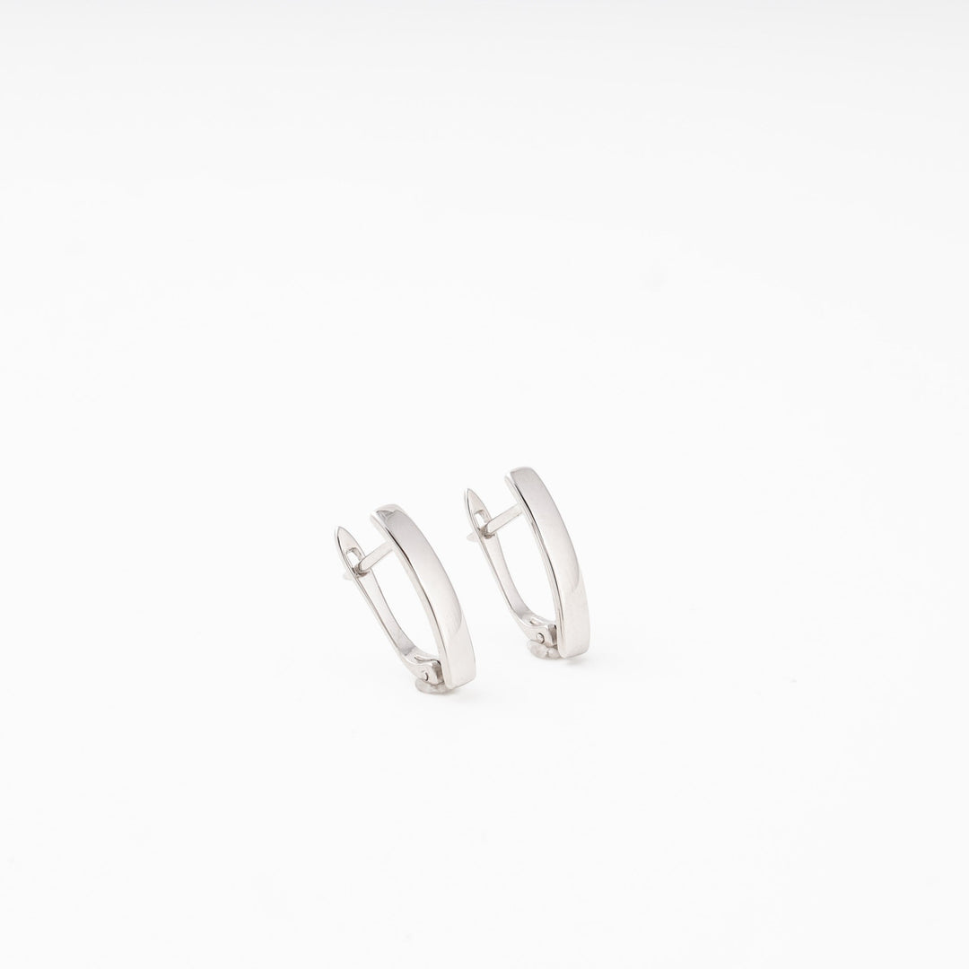 Silver 925 Polished Oval Earrings | Ukrainian Jewelry