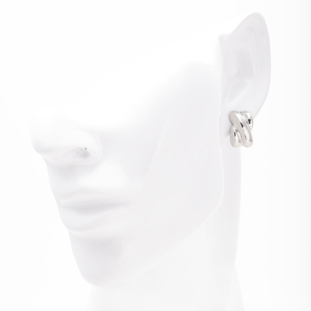 Silver 925 Chunky Huggie Earrings Triple Ridge | Ukrainian Jewelry