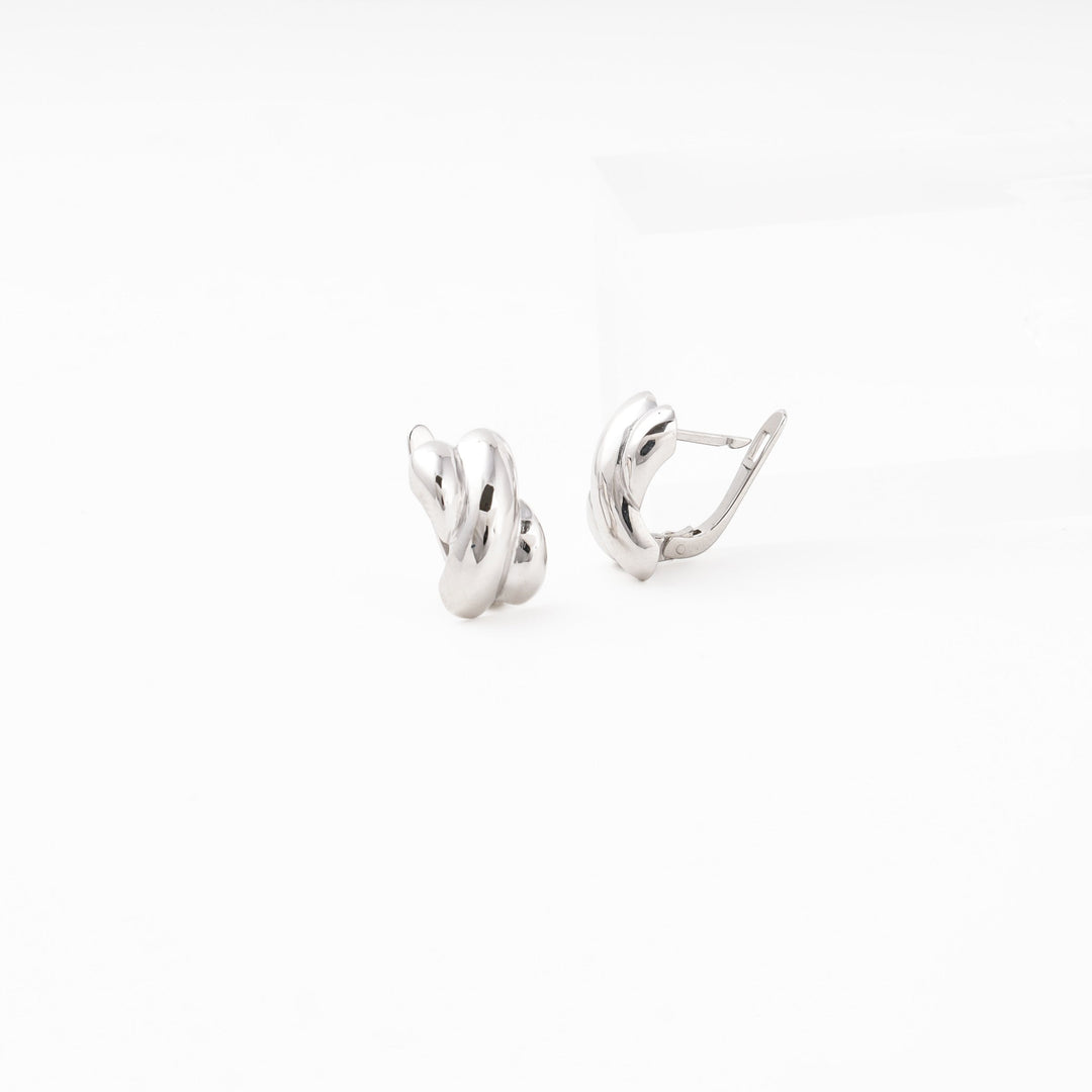 Silver 925 Chunky Huggie Earrings Triple Ridge | Ukrainian Jewelry