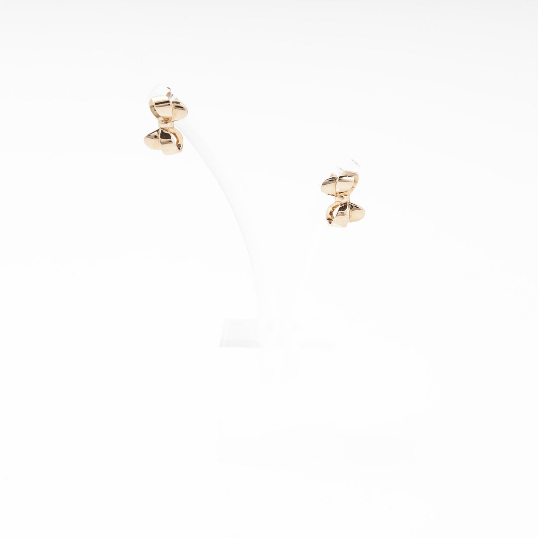 Rose Gold 585 (14K) Bow Earrings Plain Polished | Ukrainian Jewelry