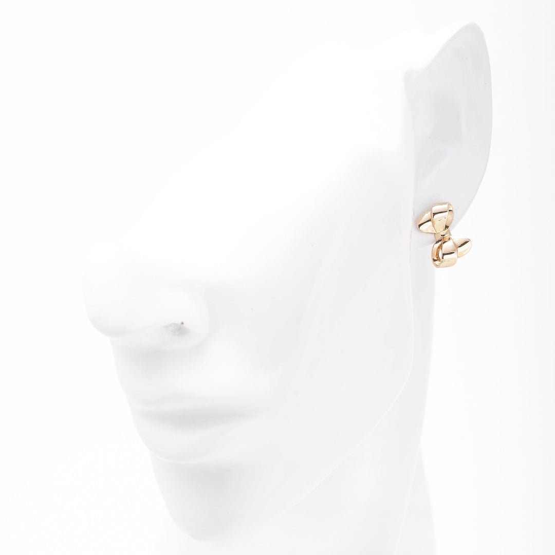 Rose Gold 585 (14K) Bow Earrings Plain Polished | Ukrainian Jewelry