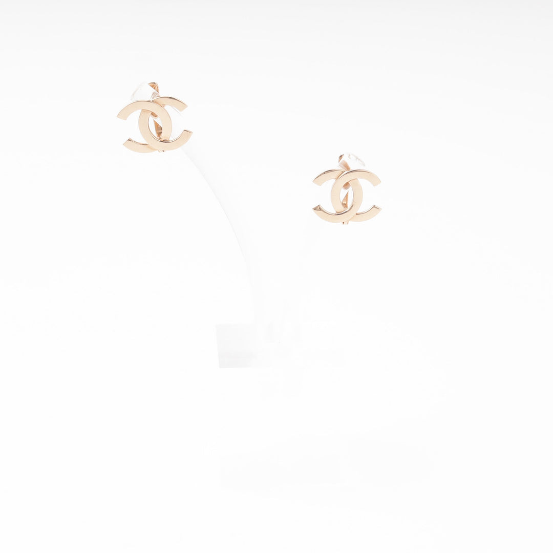 Gold 585 Interlocking CC Minimalism Earrings | Ukrainian Jewelry