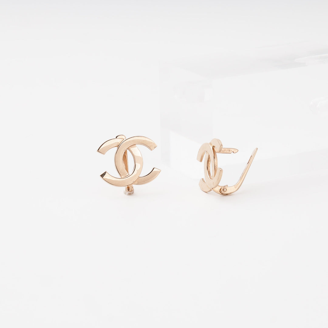 Gold 585 Interlocking CC Minimalism Earrings | Ukrainian Jewelry
