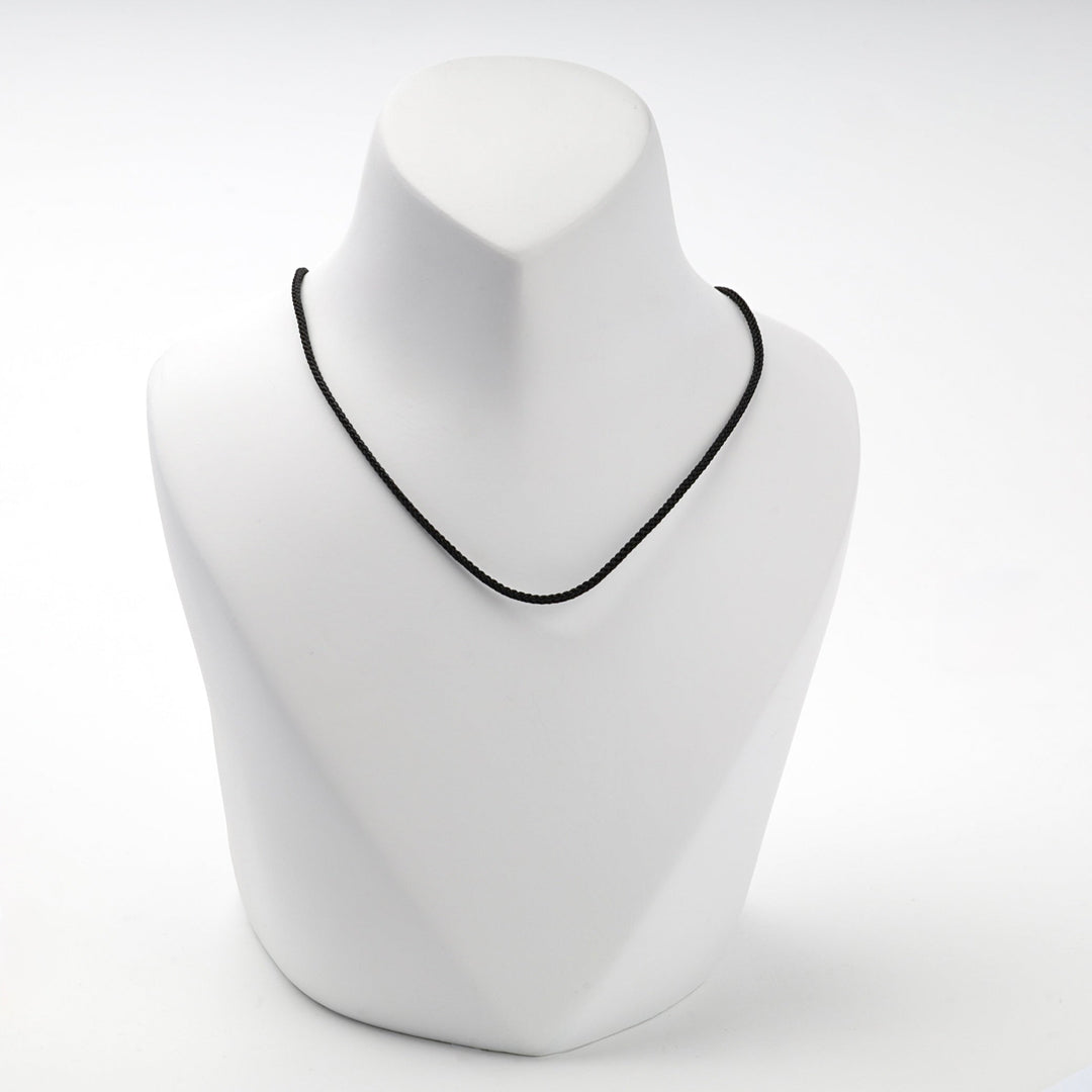 Black Braided Silk Cord Necklace with Rose Gold 14K (585) Clasp | Ukrainian Jewelry