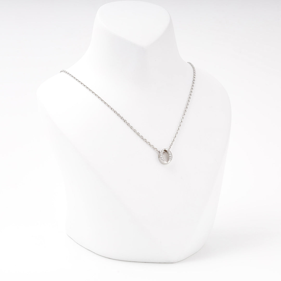 Silver 925 Oval Pendant Letter "O" with Cubic Zirconia | Ukrainian Jewelry