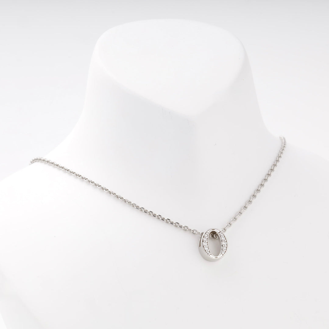 Silver 925 Oval Pendant Letter "O" with Cubic Zirconia | Ukrainian Jewelry
