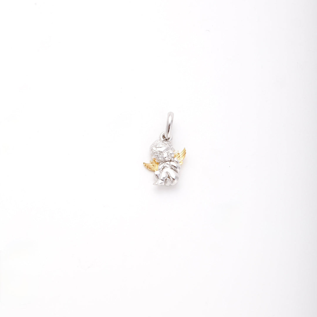 Silver 925 Angel Pendant with Gold Wings | Ukrainian Jewelry