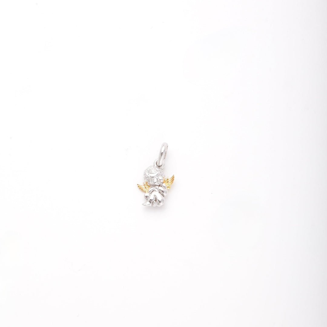 Silver 925 Angel Pendant with Gold Wings | Ukrainian Jewelry