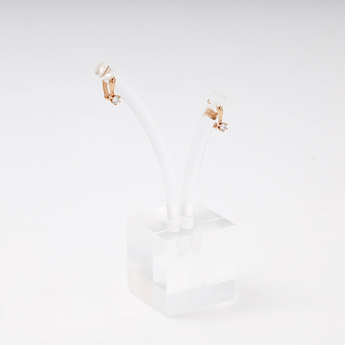 Children's Rose Gold 585 Earrings with Cubic Zirconia | Ukrainian Jewelry