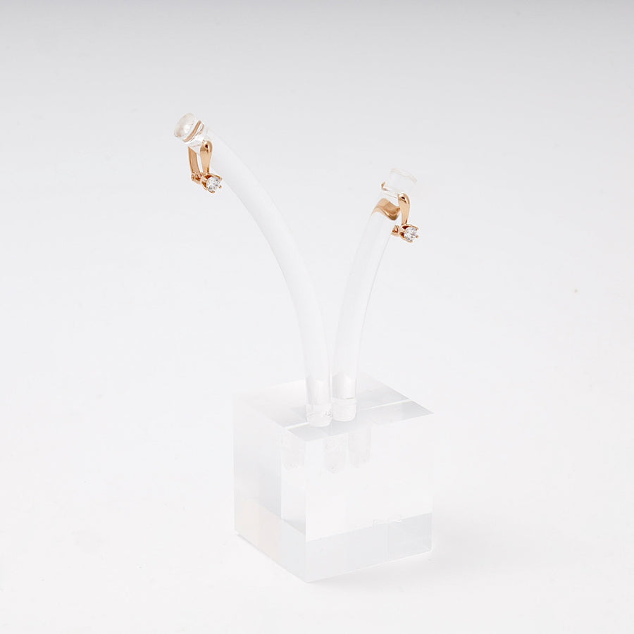 Children's Rose Gold 585 Earrings with Cubic Zirconia | Ukrainian Jewelry