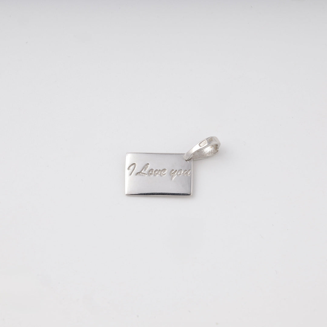 Love Letter Envelope Pendant with Rose Gold Heart Silver 925 | Ukrainian Jewelry