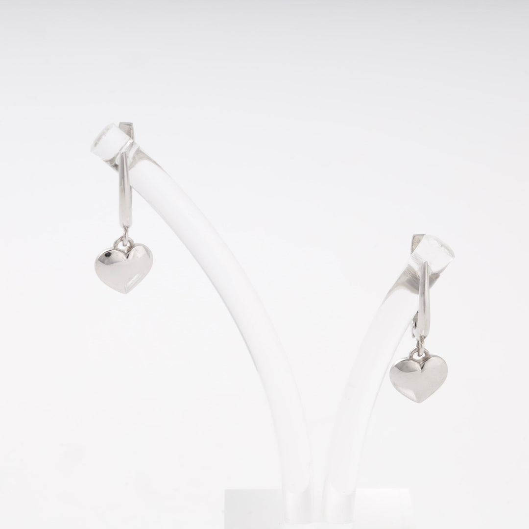 Silver 925 Polished Heart Dangle Earrings | Ukrainian Jewelry