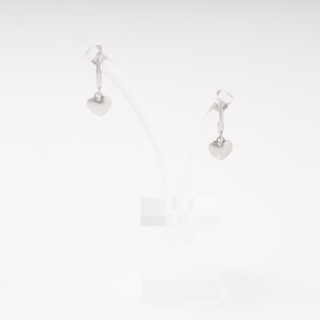 Silver 925 Polished Heart Dangle Earrings | Ukrainian Jewelry