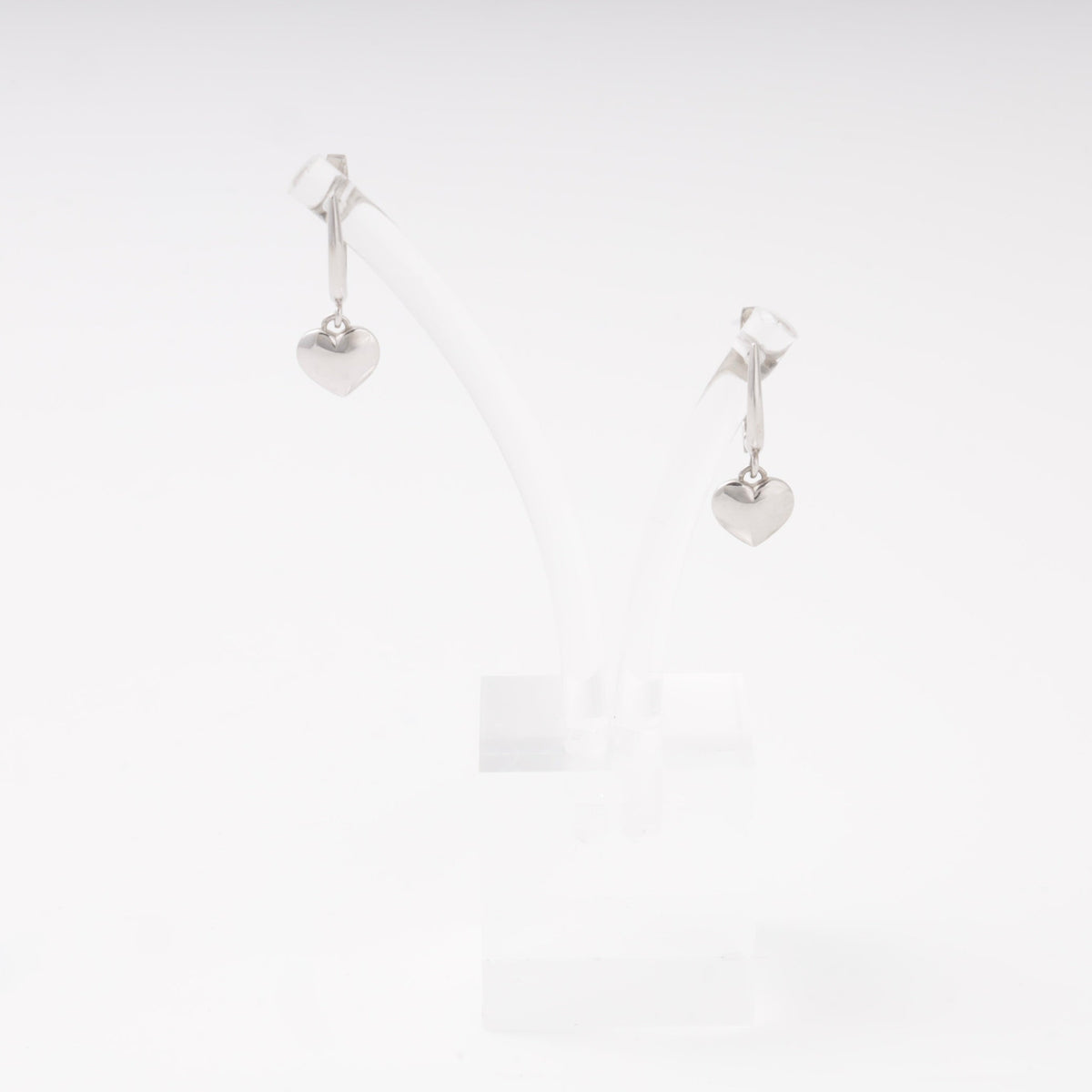 Silver 925 Polished Heart Dangle Earrings | Ukrainian Jewelry