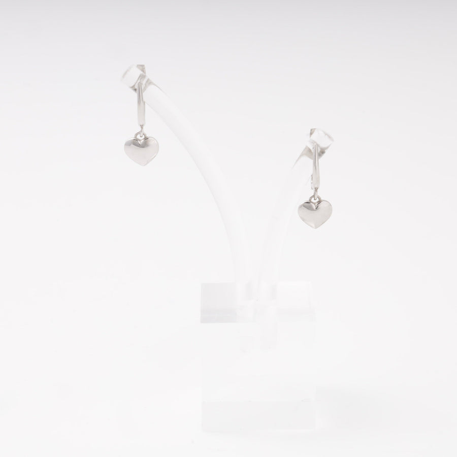 Silver 925 Polished Heart Dangle Earrings | Ukrainian Jewelry