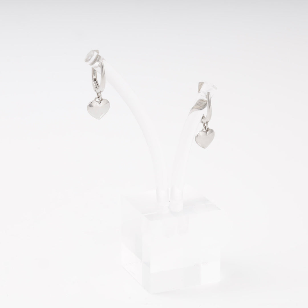 Silver 925 Polished Heart Dangle Earrings | Ukrainian Jewelry