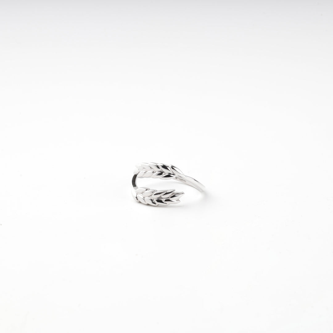 White Gold 14K (585) Wheat Ear Open Ring | Ukrainian Jewelry