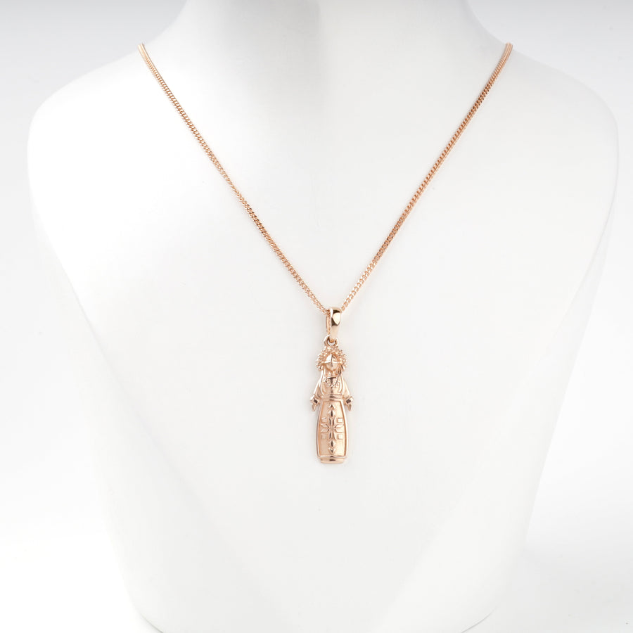 Rose Gold 14K (585) Ukrainian Motanka Doll Pendant | Ukrainian Jewelry