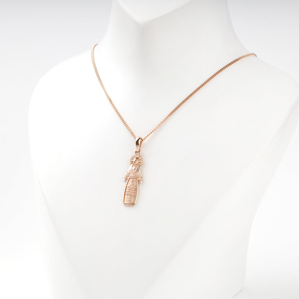 Rose Gold 14K (585) Ukrainian Motanka Doll Pendant | Ukrainian Jewelry