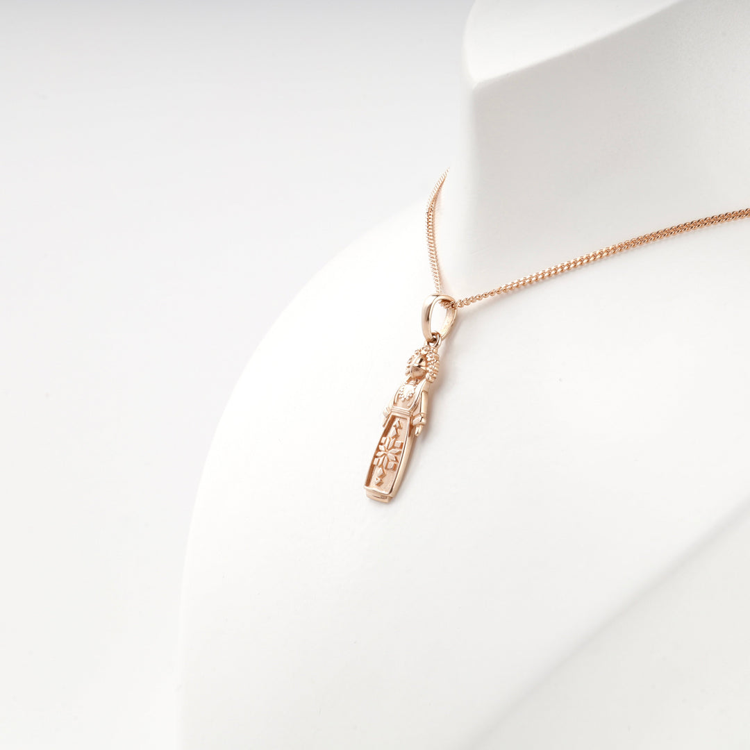 Rose Gold 14K (585) Ukrainian Motanka Doll Pendant | Ukrainian Jewelry