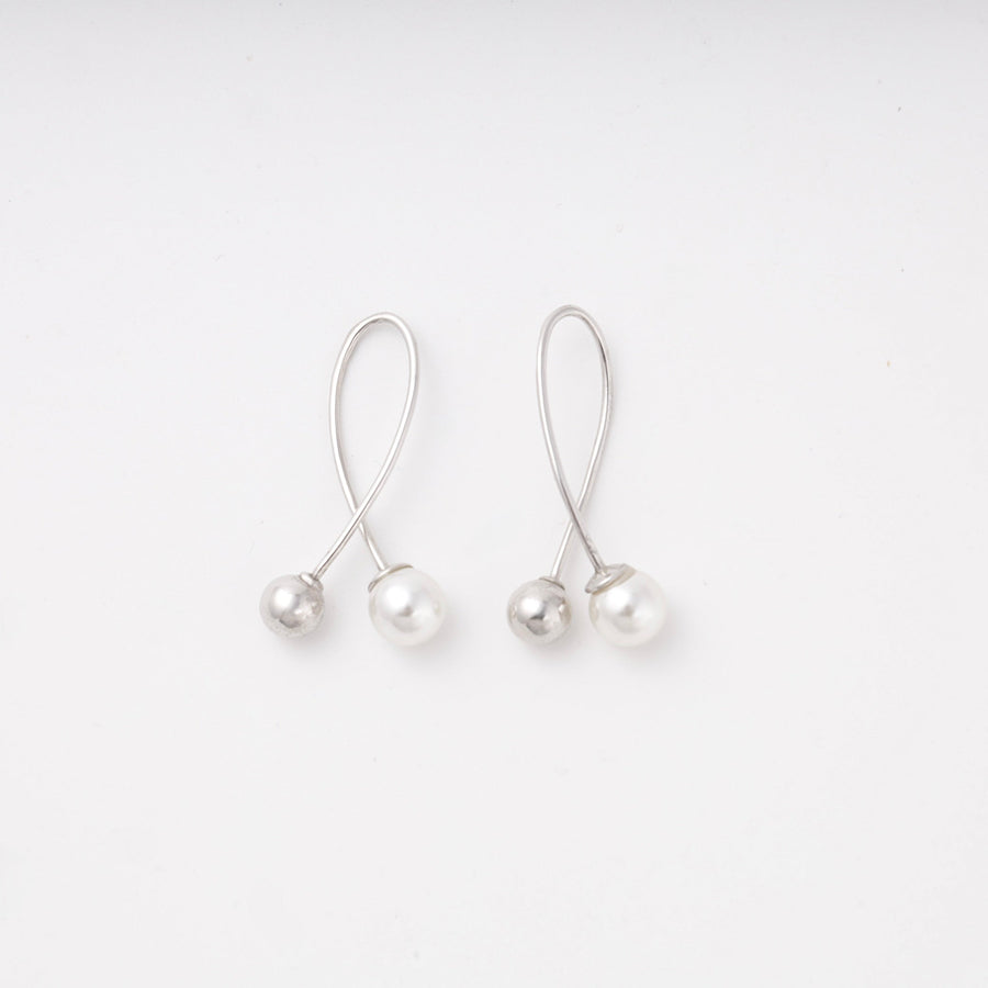 Silver 925 Pearl and Bead Drop Earrings | Ukrainian Jewelry