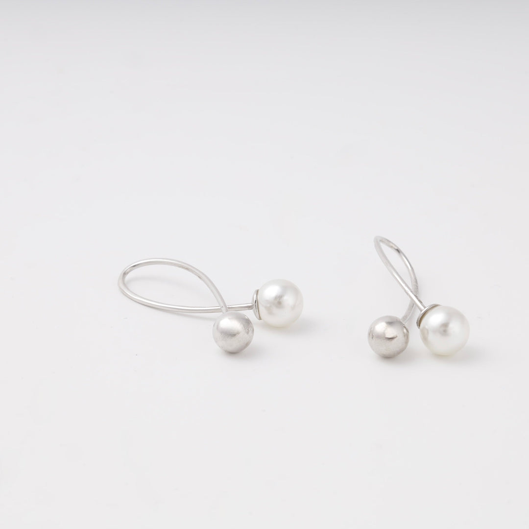 Silver 925 Pearl and Bead Drop Earrings | Ukrainian Jewelry