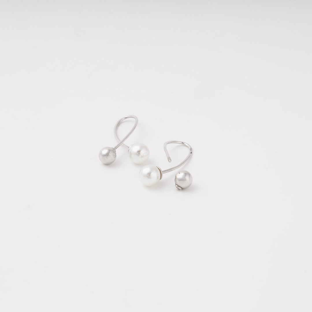 Silver 925 Pearl and Bead Drop Earrings | Ukrainian Jewelry