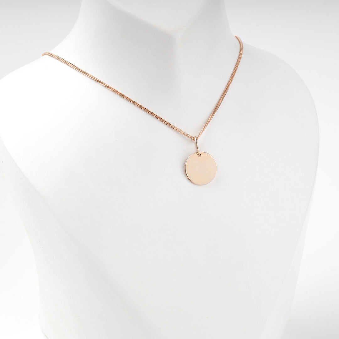 Rose Gold 14K (585) Ukrainian Trident Disc Pendant | Ukrainian Jewelry