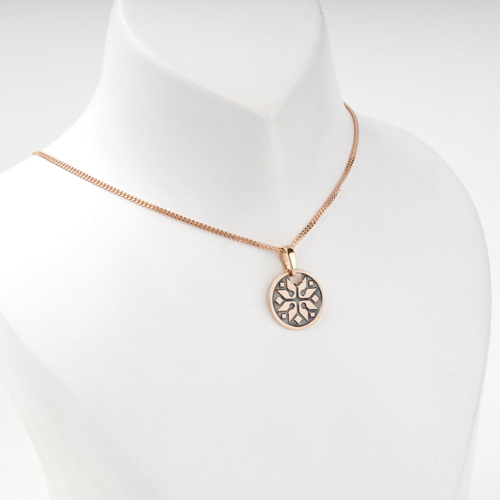 Rose Gold 14K (585) Ukrainian Ornamental Star Pendant | Ukrainian Jewelry