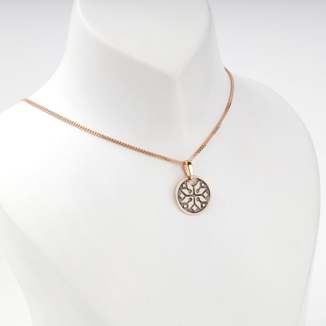 Rose Gold 14K (585) Ukrainian Ornamental Star Pendant | Ukrainian Jewelry