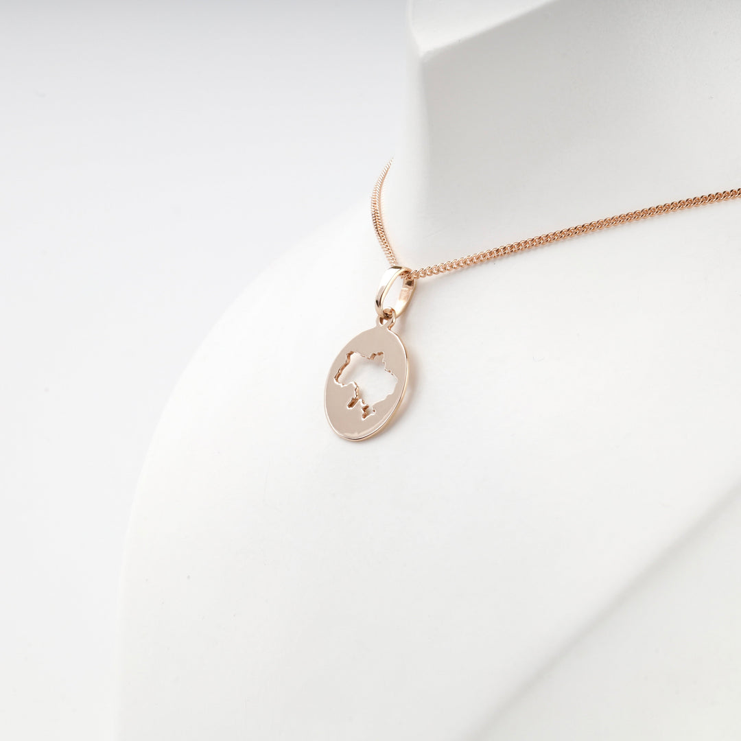 Rose Gold 14K (585) Ukraine Map Pendant | Ukrainian Jewelry