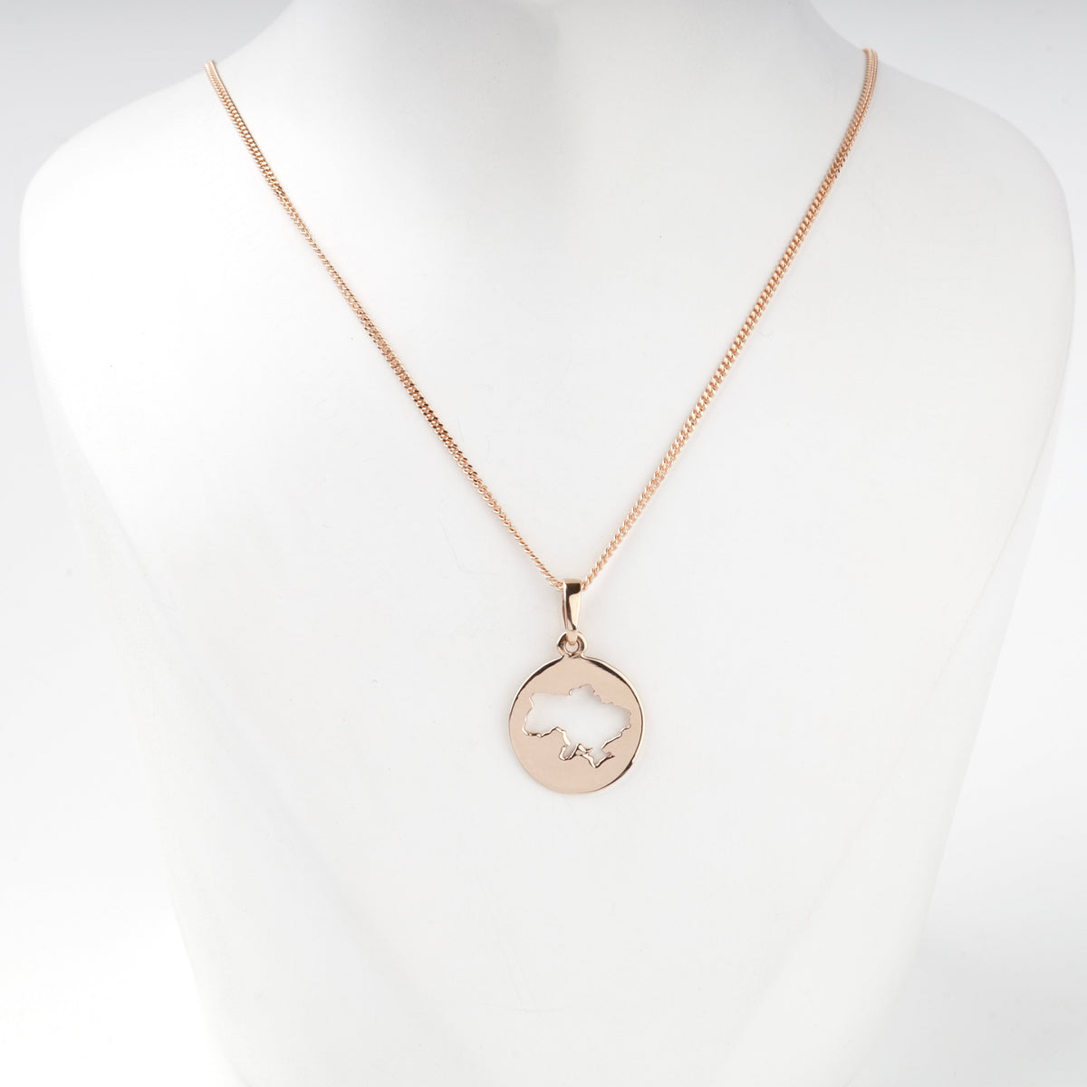 Rose Gold 14K (585) Ukraine Map Pendant | Ukrainian Jewelry
